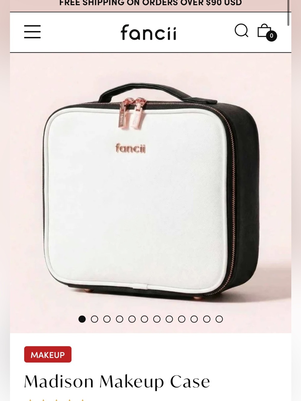 Fancii Madison Makeup Case - White and Black